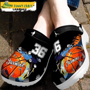 Customized Number Basketball Colorful Crocs 2 1
