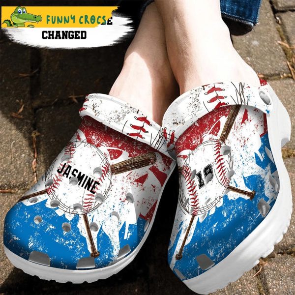 Customized Watercolor Baseball Gifts Crocs