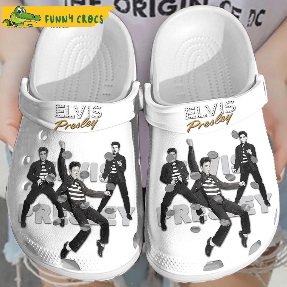 Dance King Of Rock And Roll Elvis Presley White Crocs