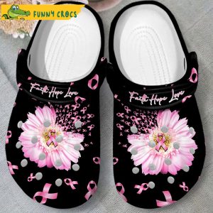 Faith Hope Love Breast Cancer Crocs Slippers 3