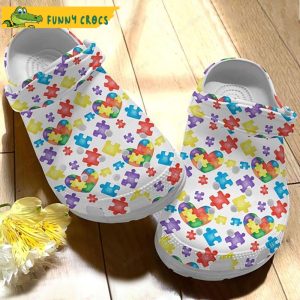 Funny Autism Heart Crocs Clog Shoes