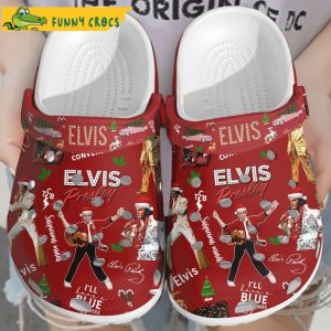 Funny Christmas Elvis Red Crocs
