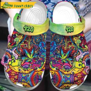 Funny Hippie Tie Dye Weed Crocs Slippers