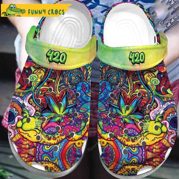 Funny Hippie Tie Dye Weed Crocs Slippers