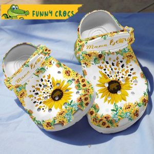 Funny Mama Bear Sunflower GIfts Crocs 1