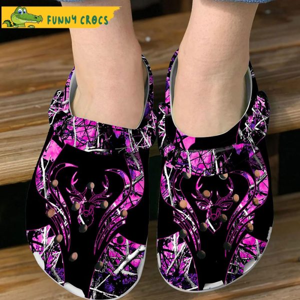 Funny Purple Deer Hunting Gifts Crocs