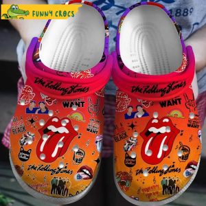 Funny The Rolling Stones Colorful Pattern Crocs