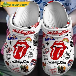 Funny The Rolling Stones White Crocs