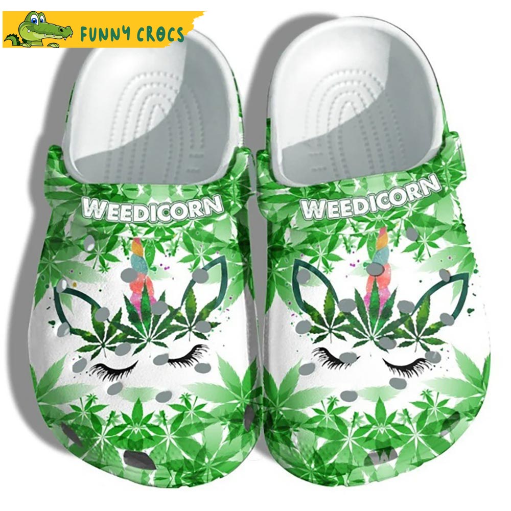 Funny Weedicorn Cannabis Crocs Slippers