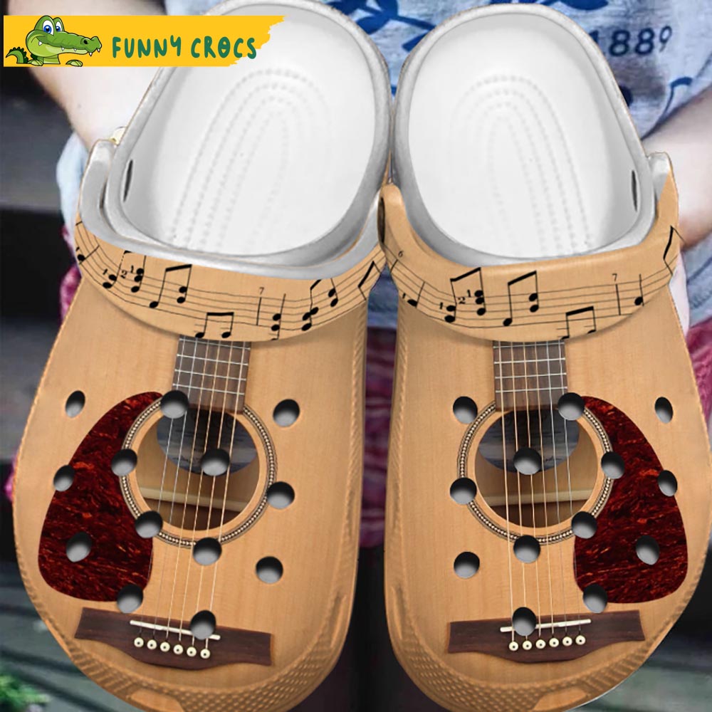 Guitar Wood Crocs Clog Shoes