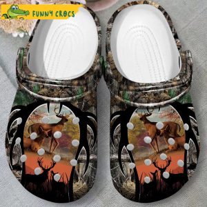 Hippie Deer Hunting Gifts Crocs Clog Shoes