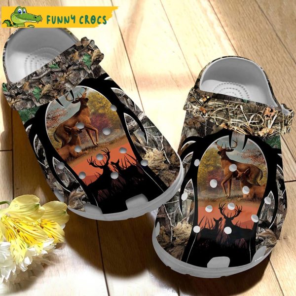 Hippie Deer Hunting Gifts Crocs Clog Shoes