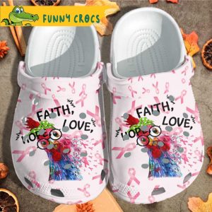 Hope Faith Love Breast Cancer Crocs Slippers