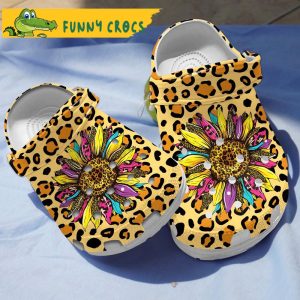 Leopard Sunflower Gifts Crocs 1