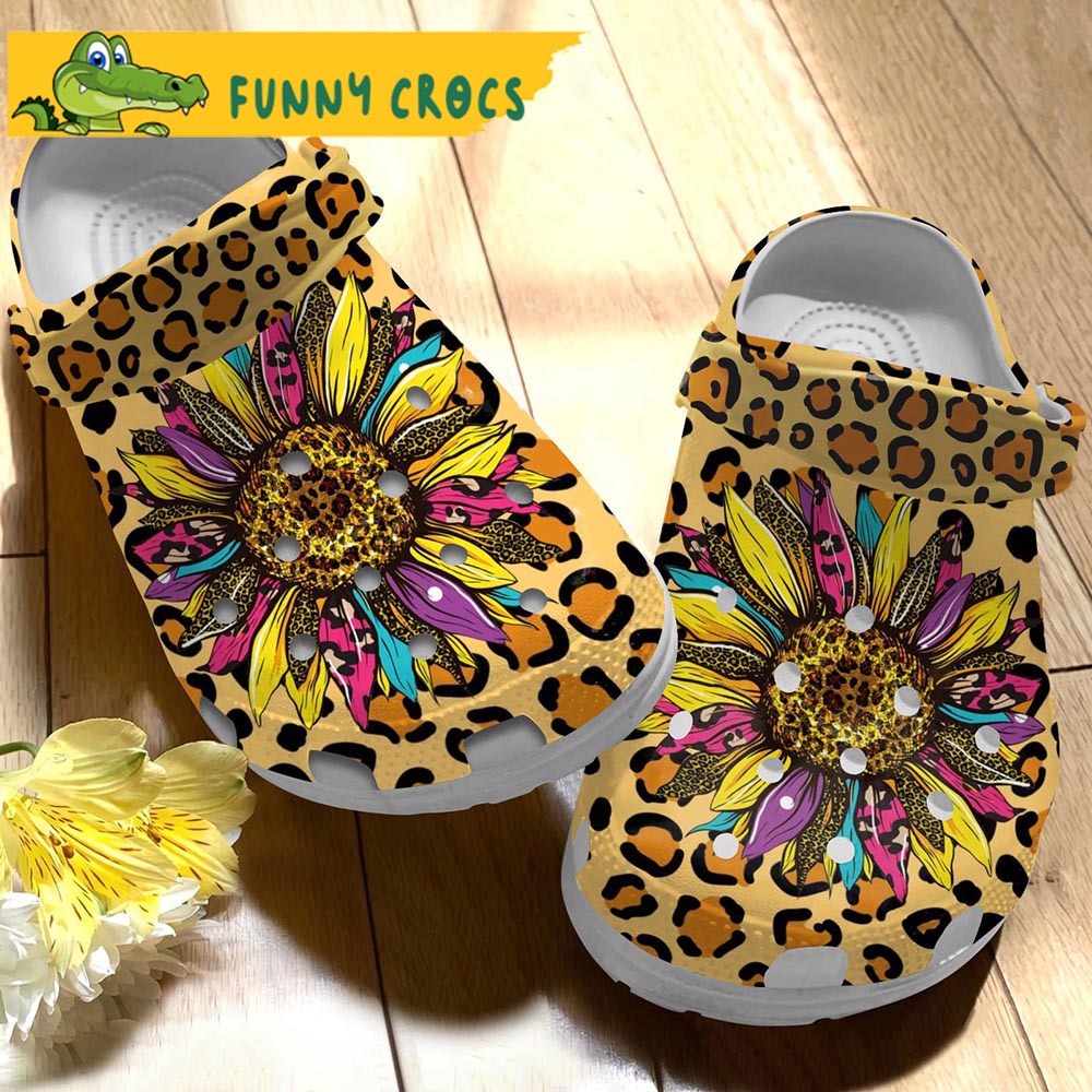 Leopard Sunflower Gifts Crocs