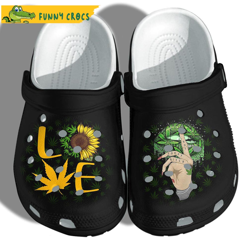 Love Sunflower Weed Crocs Clog Shoes