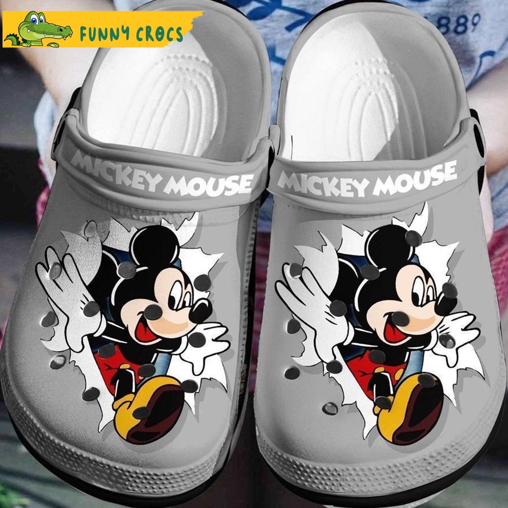 Mickey Mouse Grey Crocs Clog Shoes
