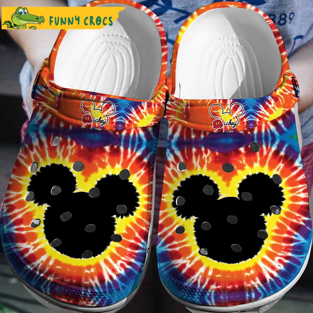 Mickey Mouse Tie Dye Crocs Clog Shoes