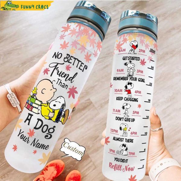 No Better Friend Than A Dog Water Tracker Bottle, Snoopy Gifts