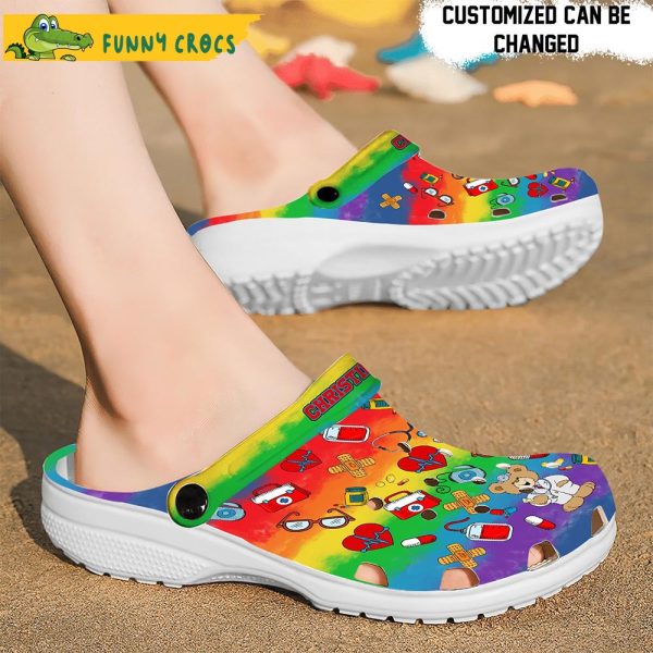 Nurse Pattern Hippie Crocs