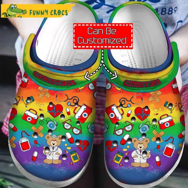 Nurse Pattern Hippie Crocs