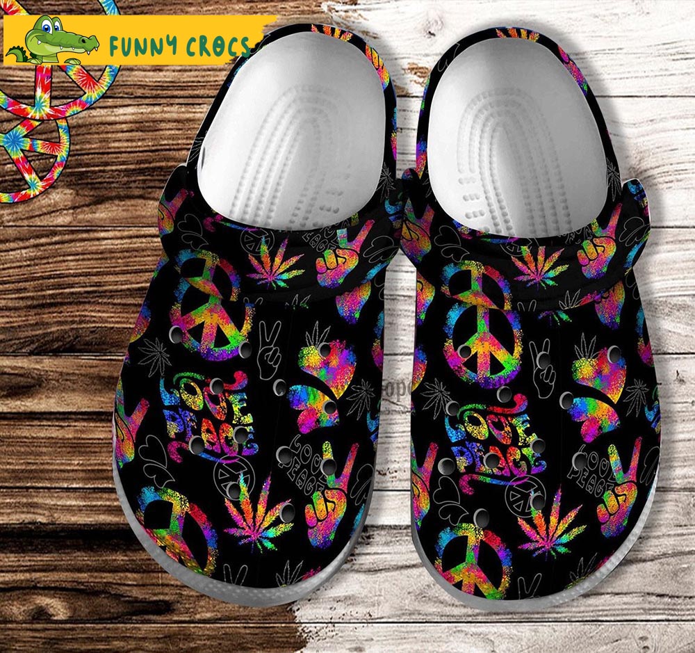 Peace Hippie Weed Crocs Clog Shoes