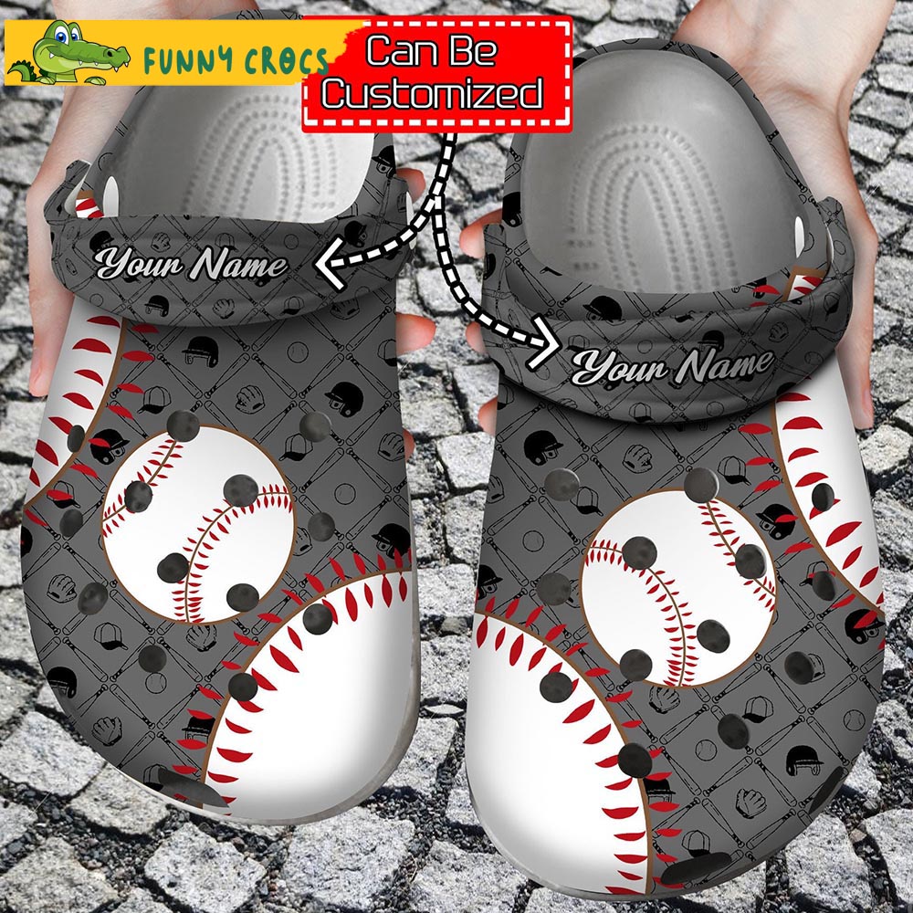 Personalized Baseball Pattern Crocs Clog Shoes