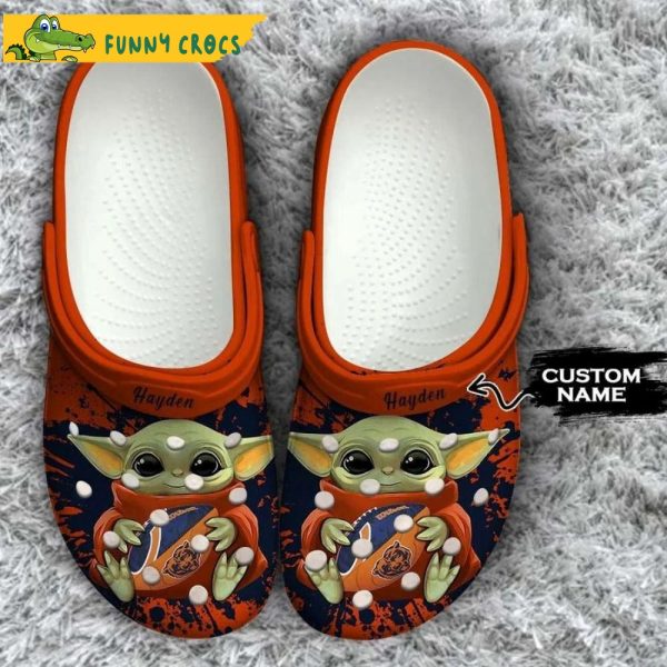 Personalized Chicago Bears Nfl Baby Yoda Crocs