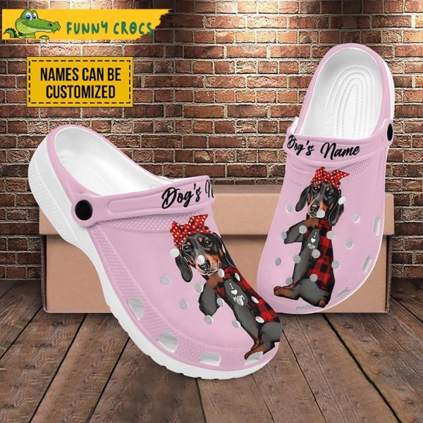 Personalized Cute Dachshund Crocs Slippers