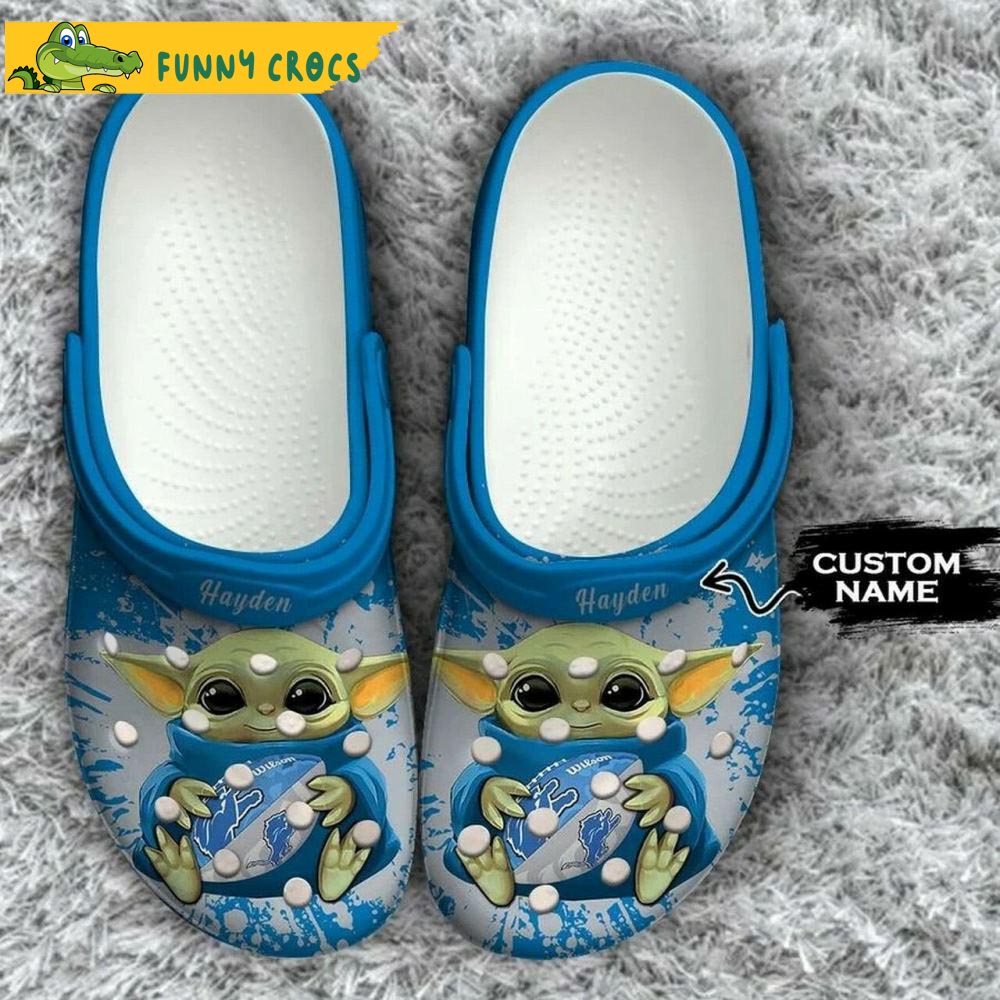 Personalized Detroit Lions Nfl Baby Yoda Crocs