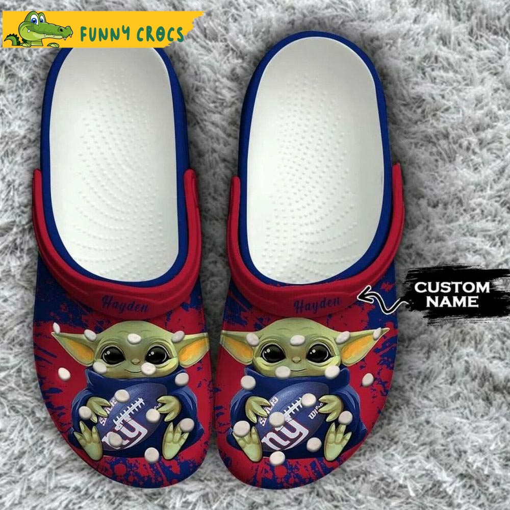 Personalized New York Giants Nfl Baby Yoda Crocs