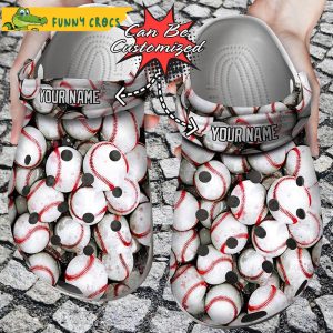 Personalized Pile Overlapping Baseball Crocs Clog Shoes