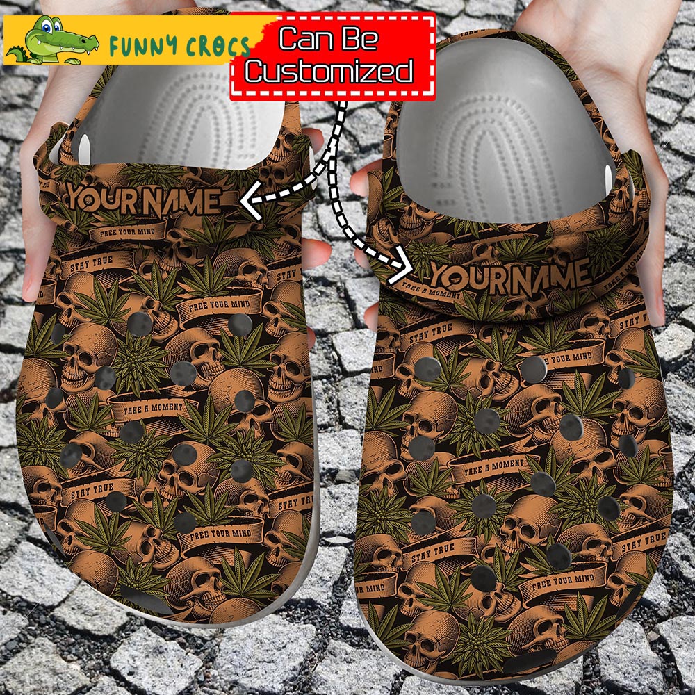 Personalized Skull Cannabis Weed Crocs