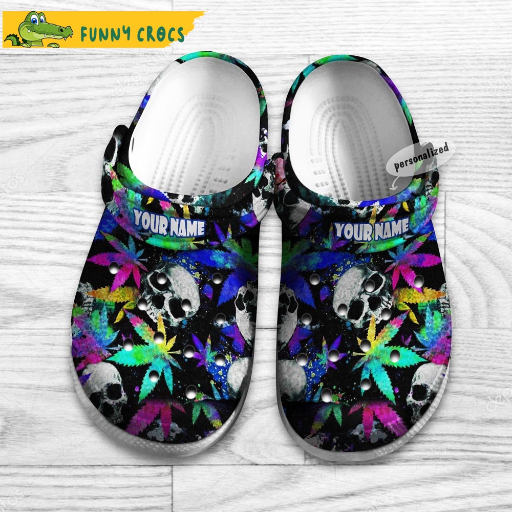 Personalized Skull Trips Cannabis Crocs