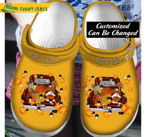 Personalized Thanksgiving Fall Gnomes Crocs