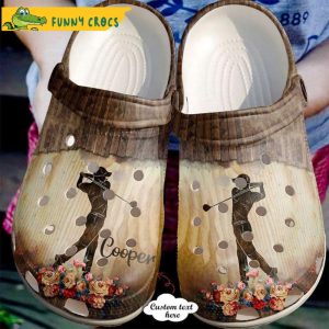 Personalized Wooden Band Golf Crocs
