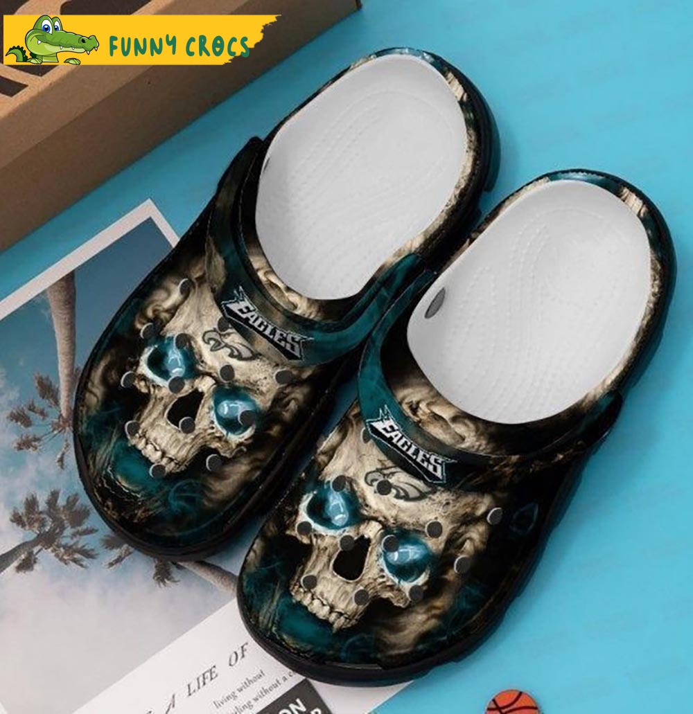 Philadelphia Eagles Skull Gifts Crocs Slippers - Discover Comfort And Style  Clog Shoes With Funny Crocs