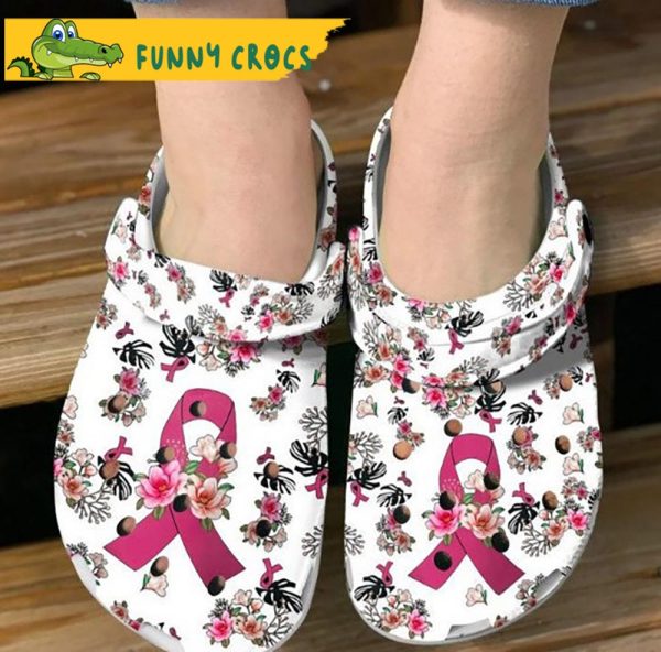 Pink Ribbons Breast Cancer Crocs Slippers