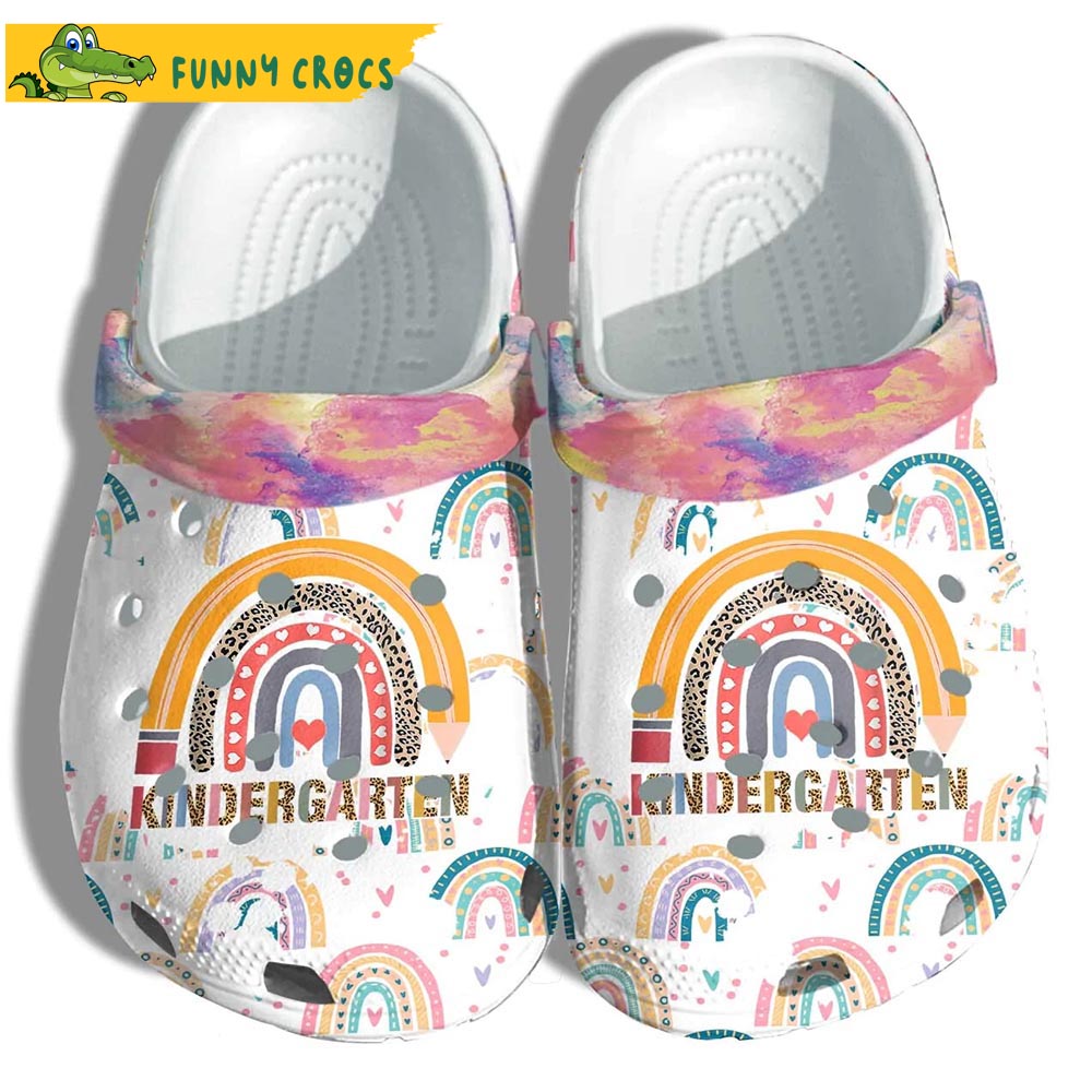 Rainbow Kinder Garten Back To School Crocs Clog Shoes