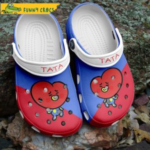Red And Blue Tata Bts Crocs
