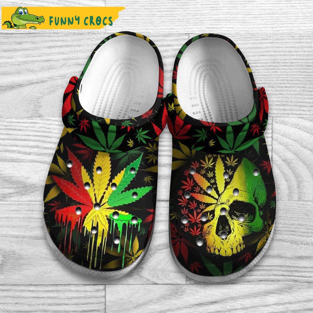 Skull Weed Cannabis Crocs Clog Shoes