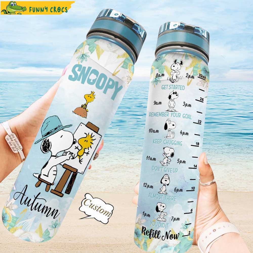 Snoopy Draw Water Tracker Bottle