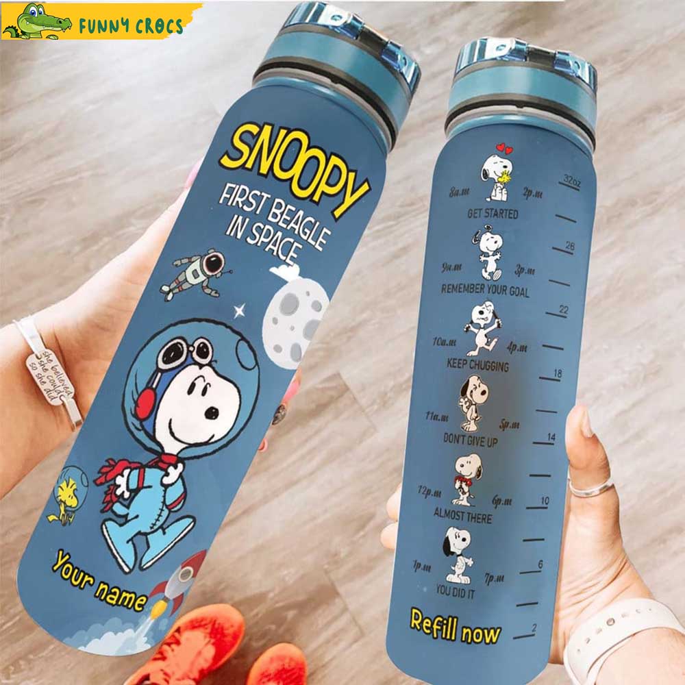 Snoopy First Beagle In Space Water Tracker Bottle