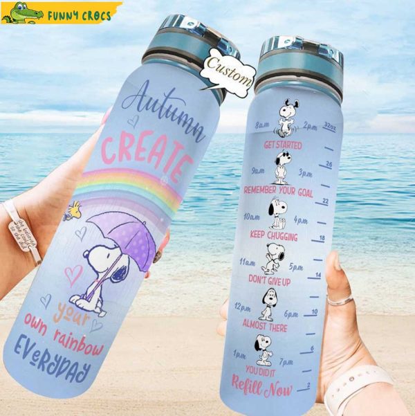 Snoopy Rainbow Water Tracker Bottle