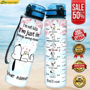 Snoopy Saving Mode Water Tracker Bottle