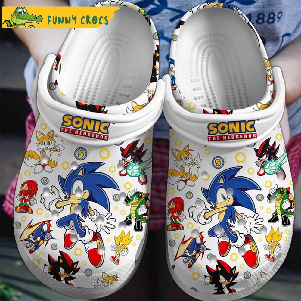 Sonic The Hedgehog White Crocs