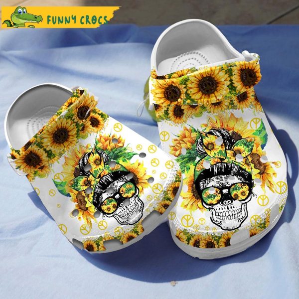 Sunflower Skull Crocs