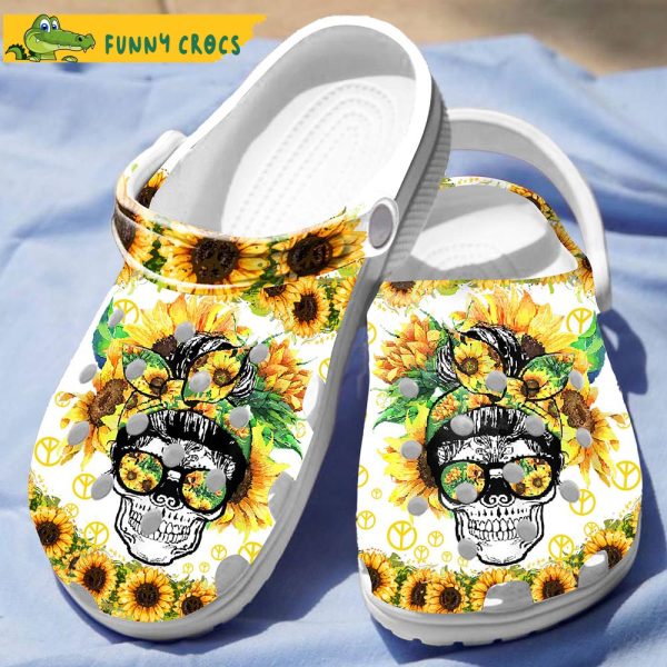 Sunflower Skull Crocs