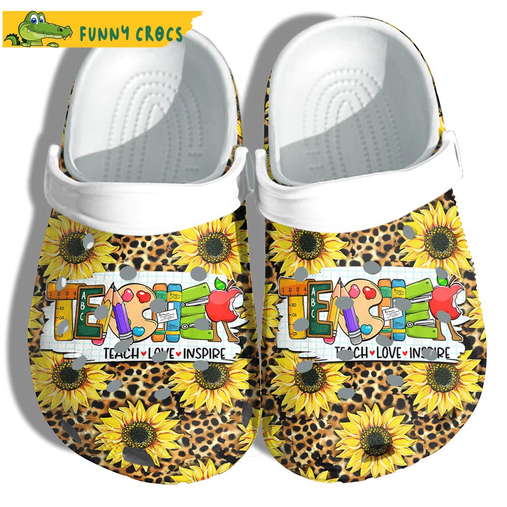 Teach Love Inspire Back To School Crocs Clog Shoes