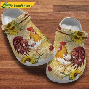 Vintage Chicken Sunflowers Crocs Clog Shoes